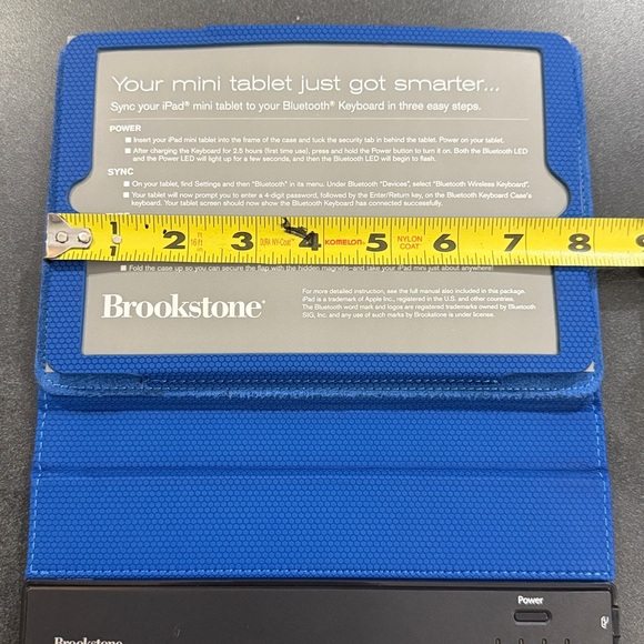 Brookstone, mini Bluetooth keyboard with tech grip case for iPad mini tablet - Picture 7 of 8